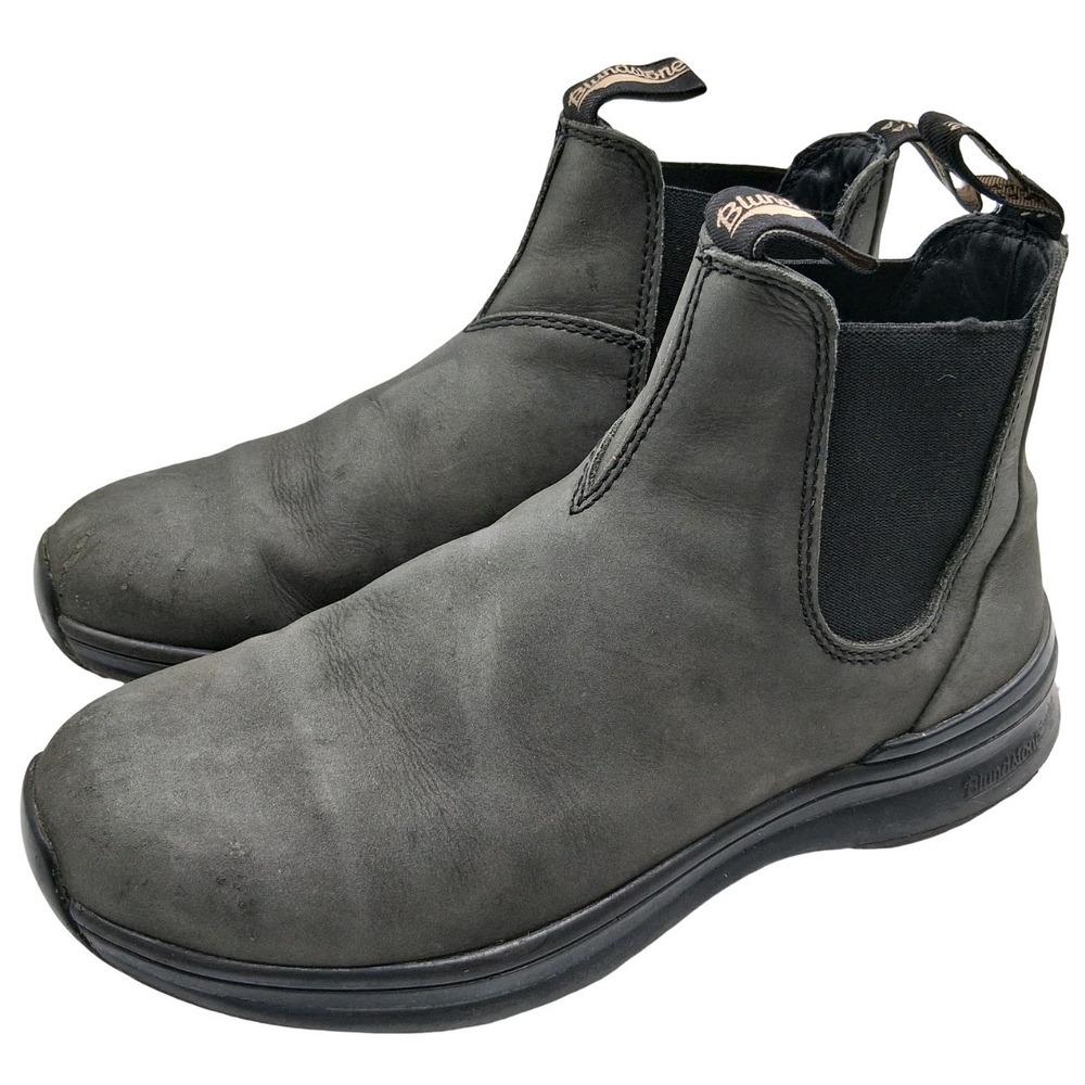 Blundstone Boots Mens 8 Womens 10 Gray Nubuck Chelsea Ankle Work Boots See Desc